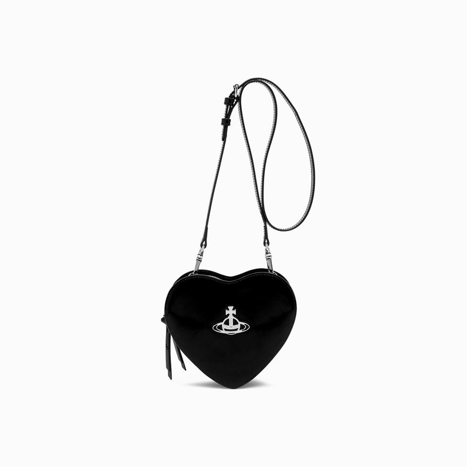 VIVIENNE WESTWOOD: LOUISE HEART CROSSBODY BLACK