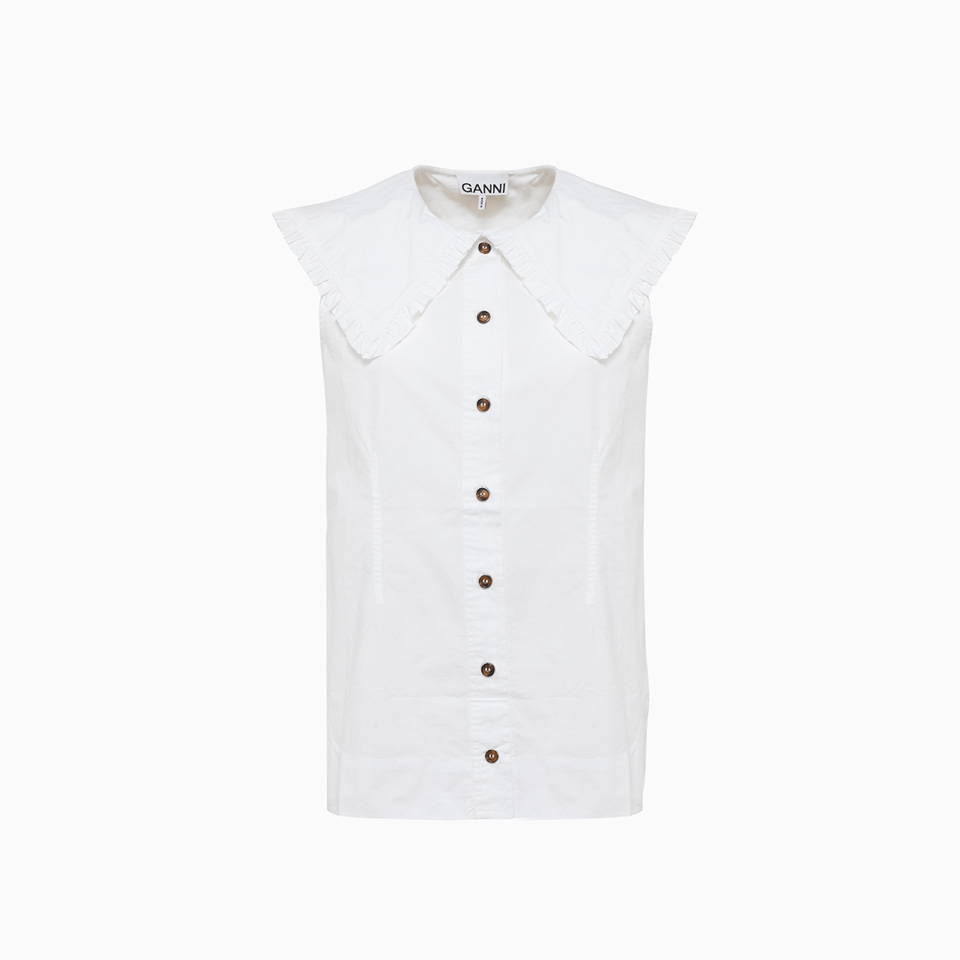 GANNI: GANNI SLEEVELESS SHIRT