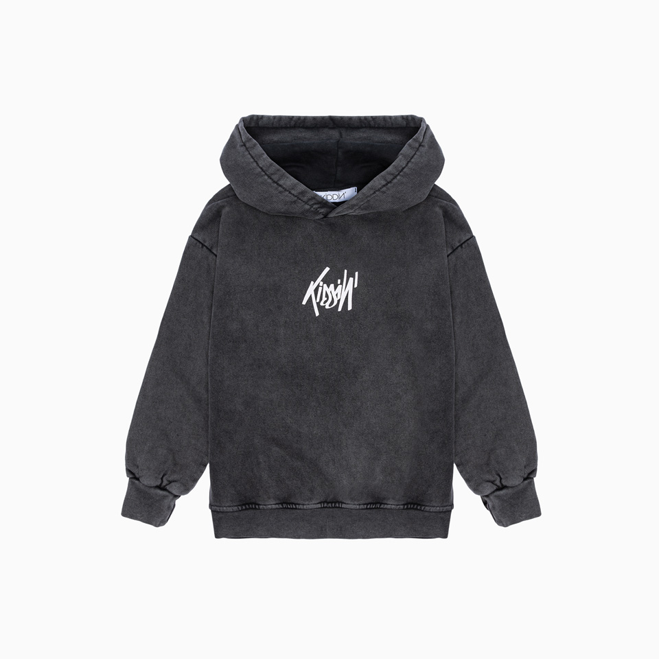 KIDDIN: KIDDIN MARBLED HOODED SWEAT-SHIRT