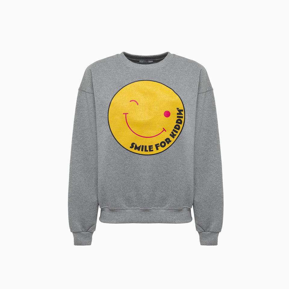 KIDDIN: SMILE KIDDIN PRINT CREW NECK SWEATSHIRT