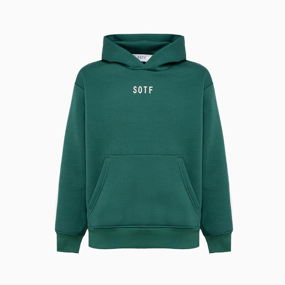 SOTF: FELPA CON CAPPUCCIO 'FOREST GREEN'