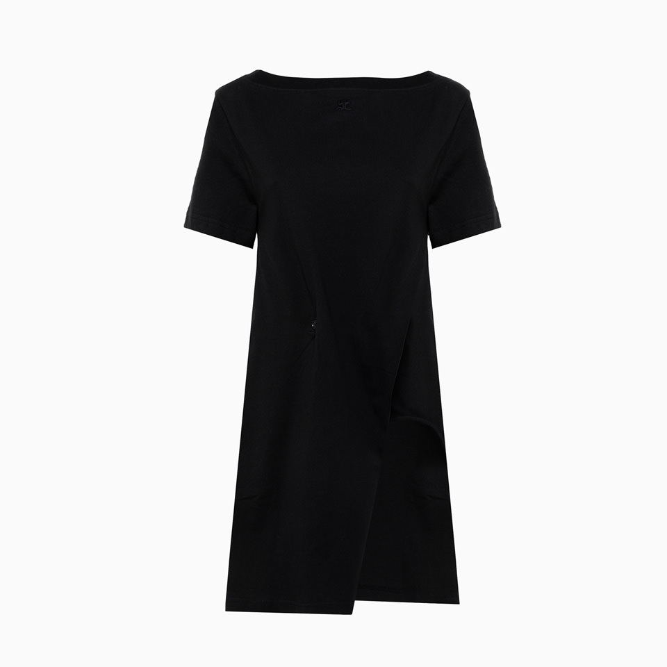 COURREGES: COURREGES BOAT NECK MINI DRESS