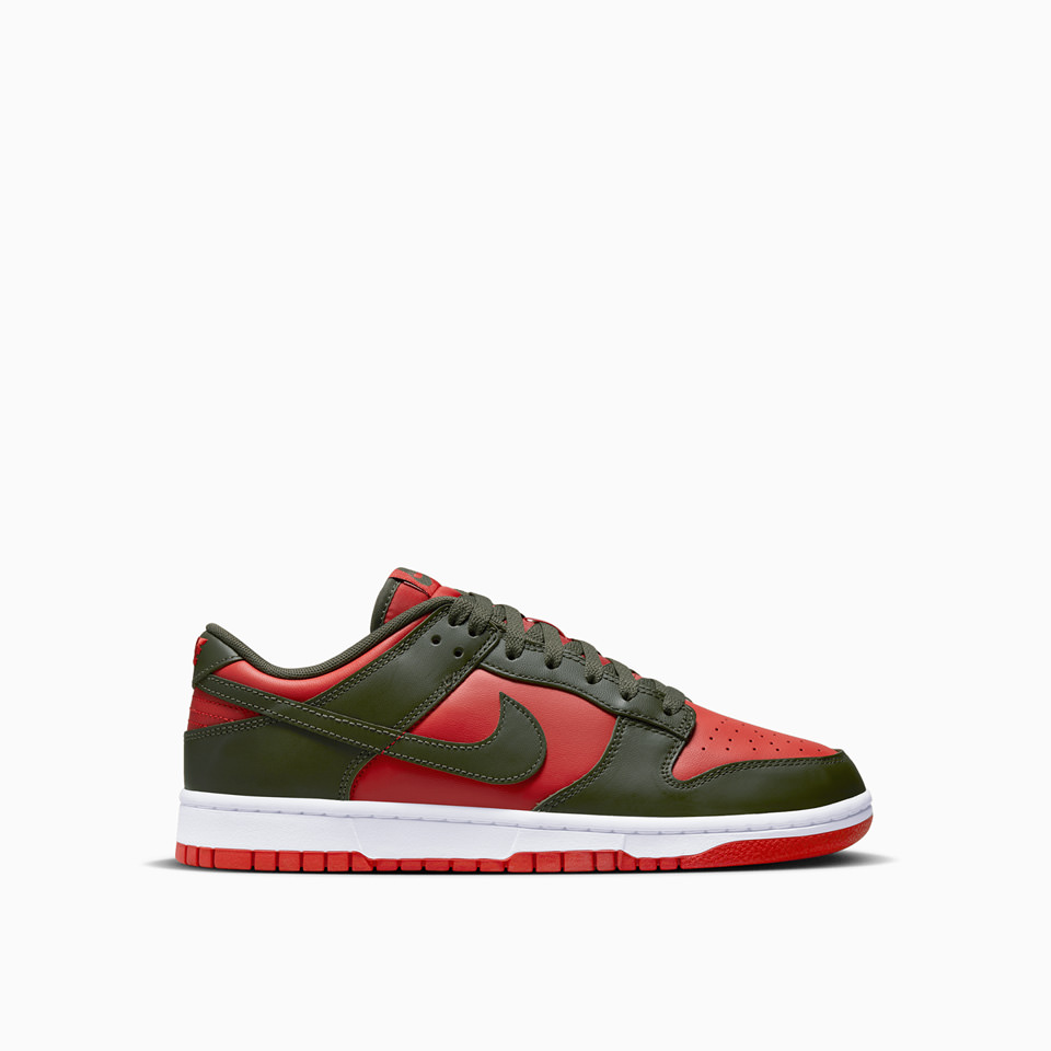 NIKE: NIKE DUNK LOW RETRO 'MISTYC RED AND CARGO GREEN' SNEAKERS DV0833-600