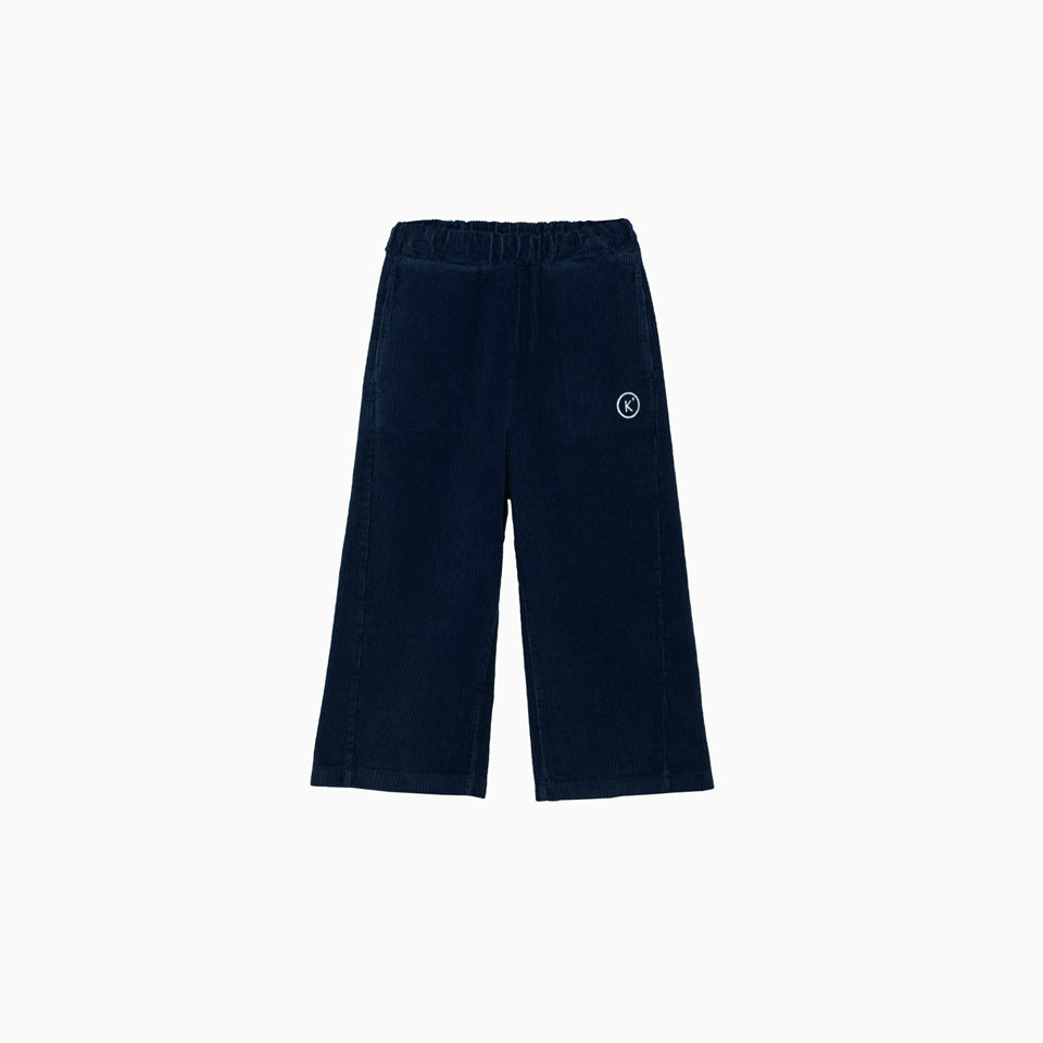 KIDDIN: PANTALONE IN VELLUTO A COSTE COLORE BLU