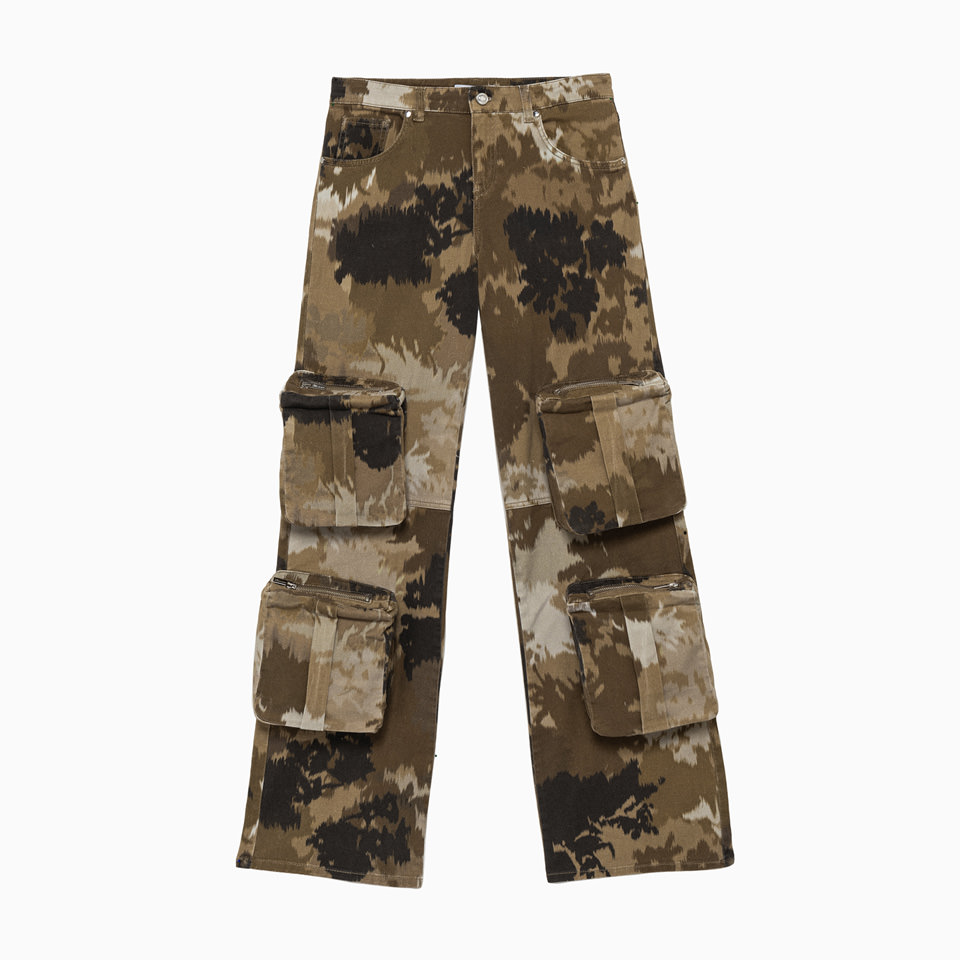 BLUMARINE: BLUMARINE CAMOUFLAGE CARGO PANTS