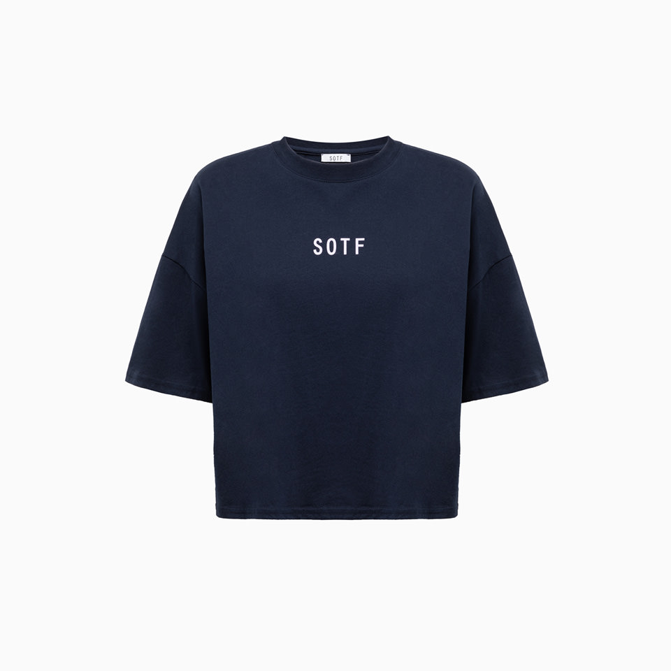 SOTF: CROP LOGO T-SHIRT 'NAVY'