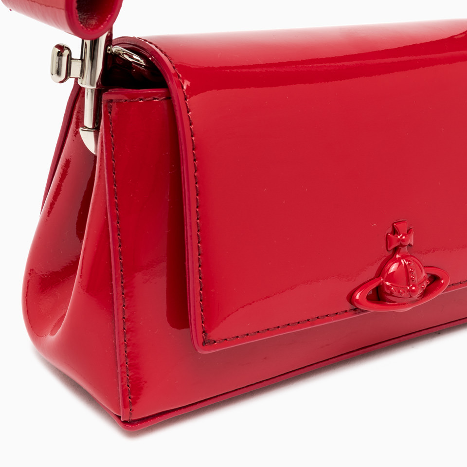 VIVIENNE WESTWOOD: HAZEL SMALL HANDBAG RED ENAMEL ORB