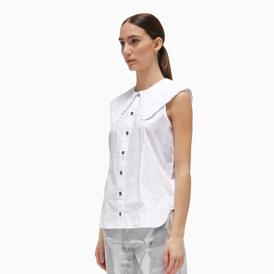 GANNI: GANNI SLEEVELESS SHIRT