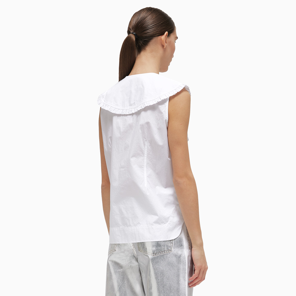 GANNI: GANNI SLEEVELESS SHIRT