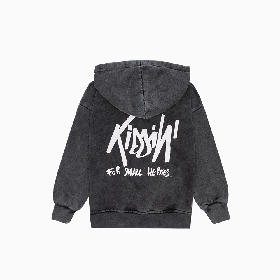 KIDDIN: KIDDIN MARBLED HOODED SWEAT-SHIRT