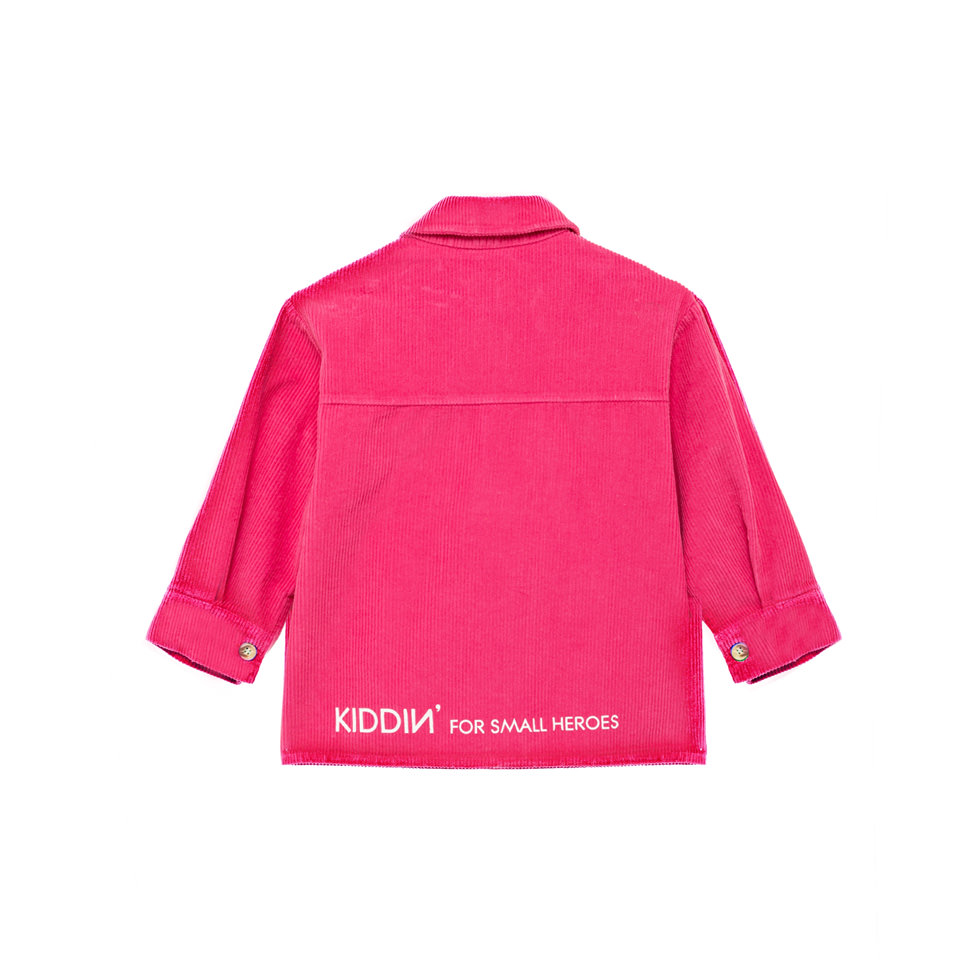 KIDDIN: CAMICIA IN VELLUTO A COSTE COLORE FUCSIA