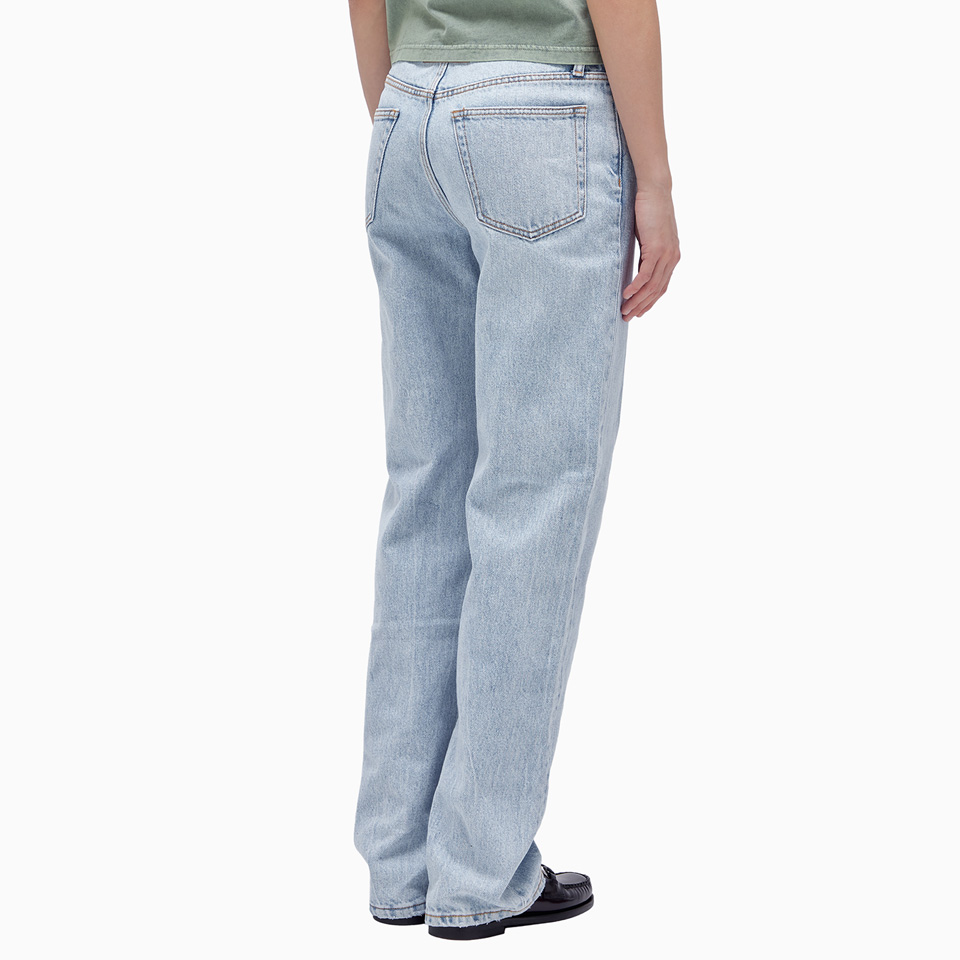 ALEXANDER WANG: ALEXANDER WANG SLOUCH CUT OUT EMBROIDERY LOGO JEANS