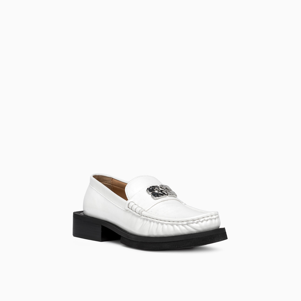 GANNI: GANNI BUTTERFLY LOGO MOCCASINS