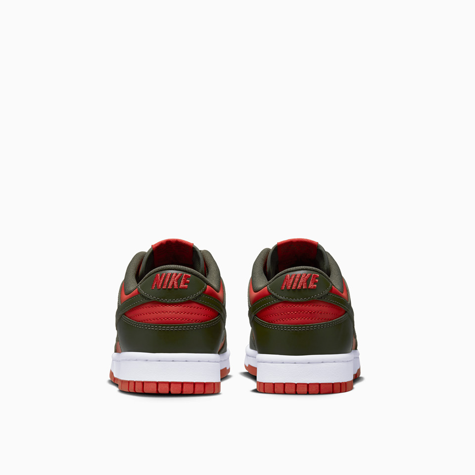 NIKE: NIKE DUNK LOW RETRO 'MISTYC RED AND CARGO GREEN' SNEAKERS DV0833-600