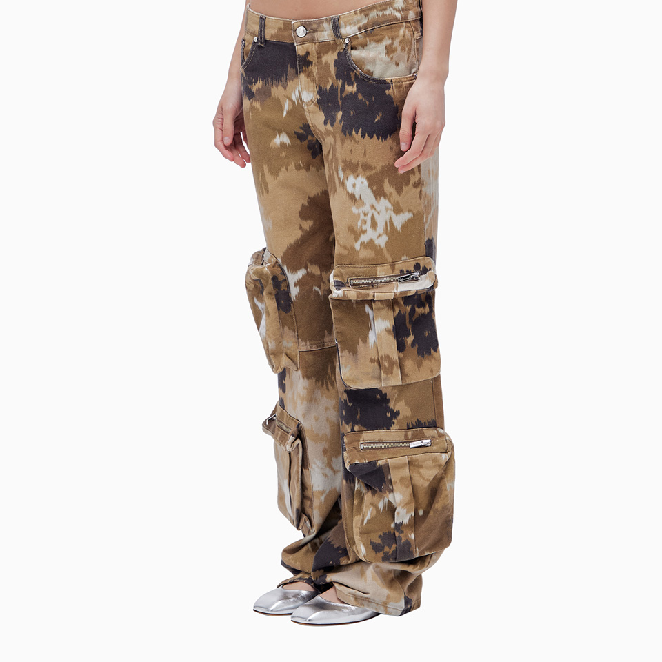 BLUMARINE: BLUMARINE CAMOUFLAGE CARGO PANTS