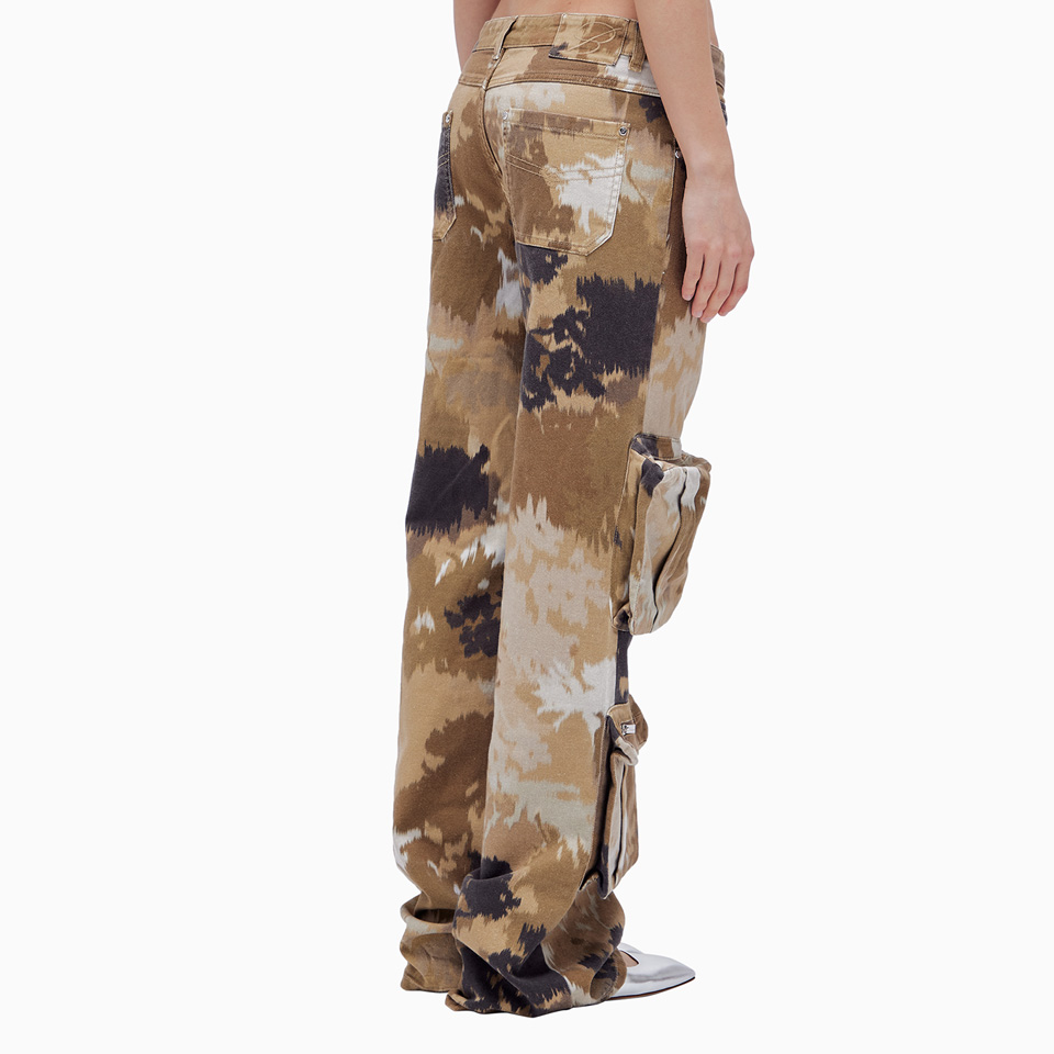 BLUMARINE: BLUMARINE CAMOUFLAGE CARGO PANTS