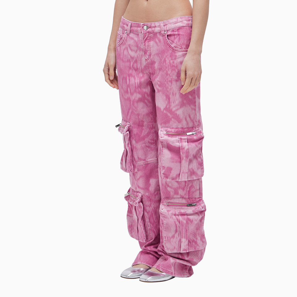 BLUMARINE: BLUMARINE CAMOUFLAGE CARGO PANTS