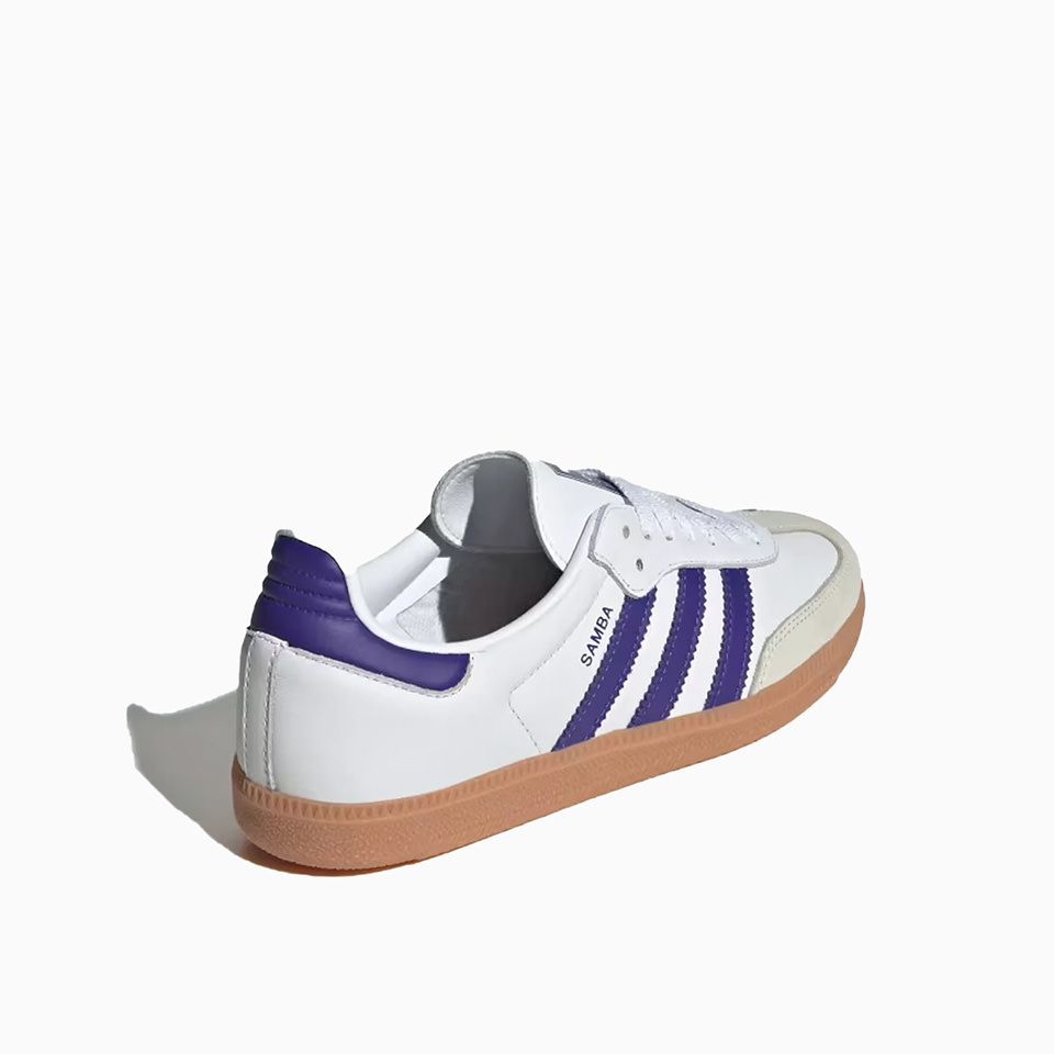 ADIDAS ORIGINALS: ADIDAS ORIGINALS SAMBA OG WHITE-PURPLE SNEAKERS 