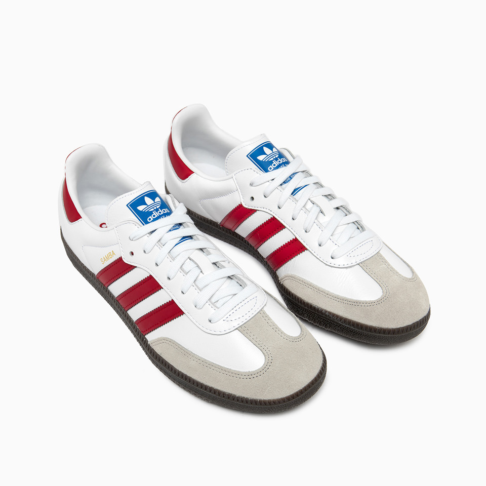 ADIDAS ORIGINALS: SAMBA OG 'WHITE - RED' IG1025