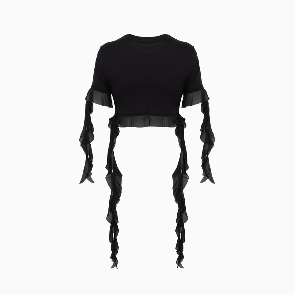 BLUMARINE: BLUMARINE RUFFLED T-SHIRT