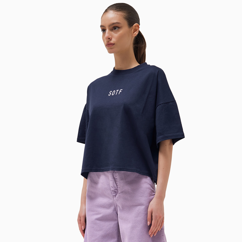 SOTF: CROP LOGO T-SHIRT 'NAVY'